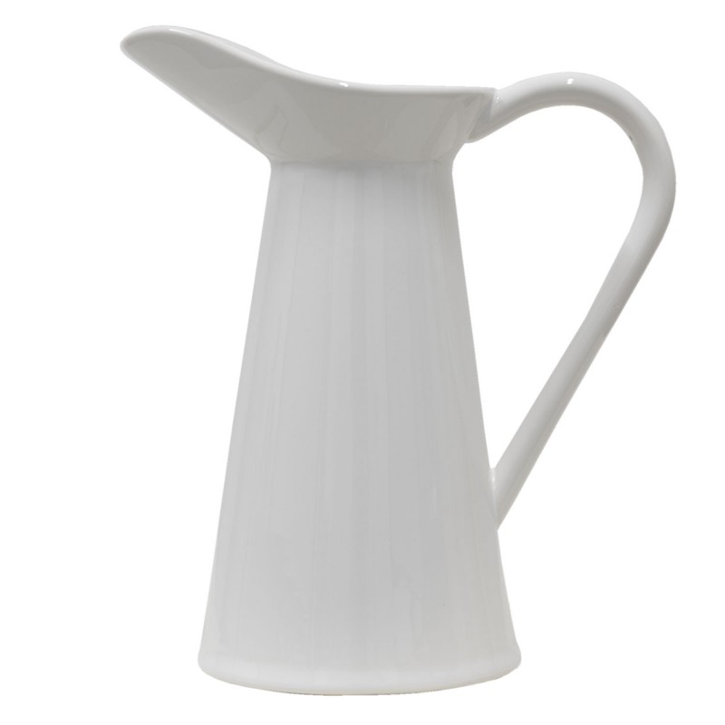 64936 Waschkrug 23x13x25 cm Weiß Keramik Rund Wasserkrug