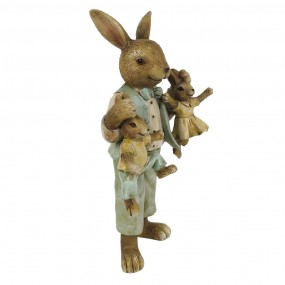 26PR3273 Figurine Rabbit 19 cm Green Brown Polyresin Home Accessories
