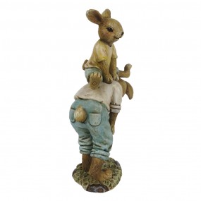 26PR3275 Figurine Rabbit 15 cm Brown Blue Polyresin Home Accessories