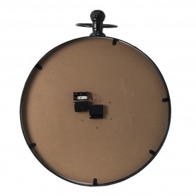 25KL0210 Wall Clock 60x80 cm White Black MDF Iron Round Hanging Clock