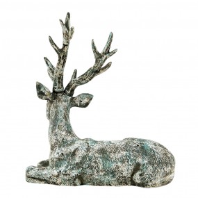 26PR3528 Figurine Deer 30x15x32 cm Green White Polyresin Home Accessories