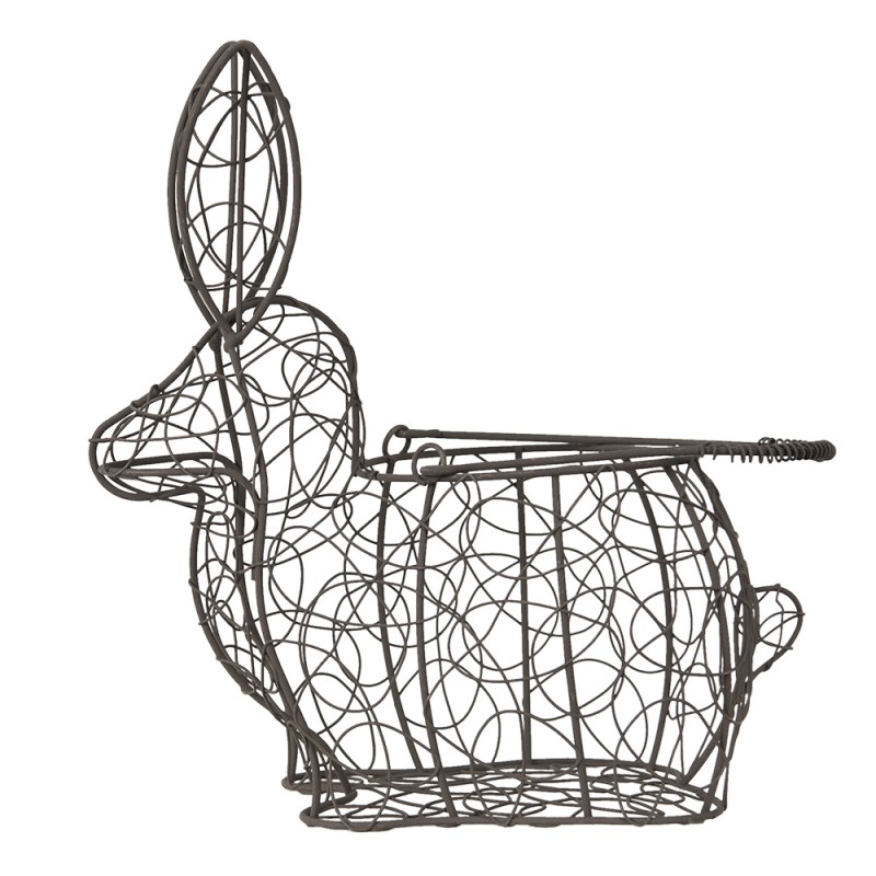 6Y4658 Egg basket Rabbit 26x15x28 cm Brown Iron Kitchen Baskets