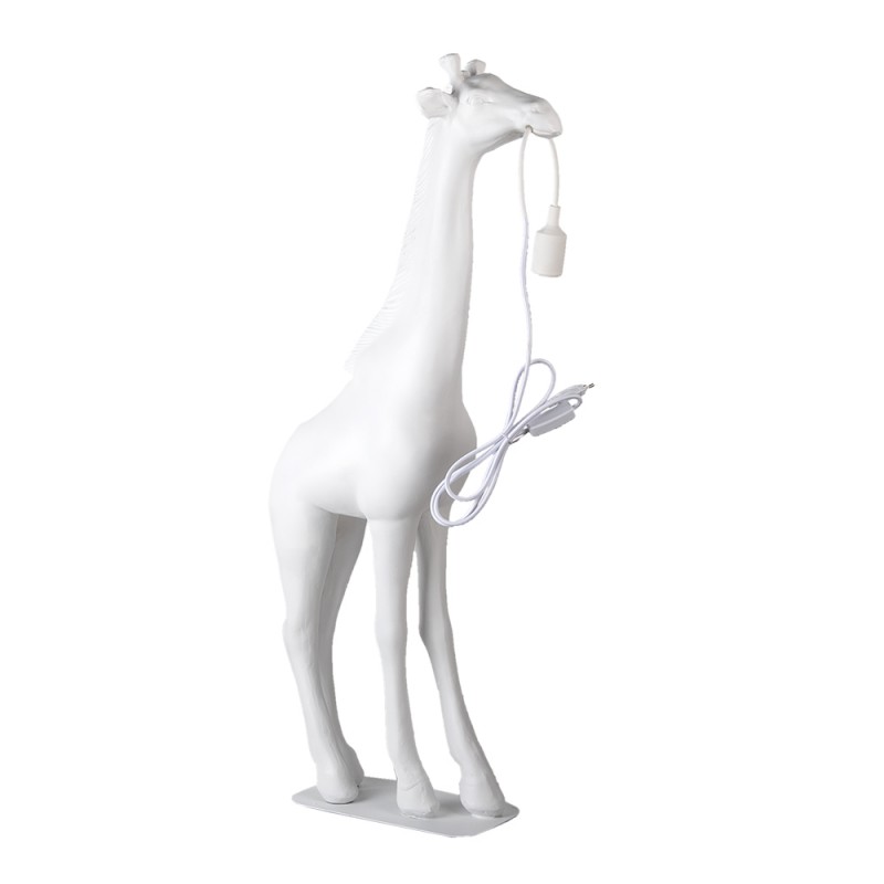 5LMP342 Lampadaire Girafe 48x18x99 cm Blanc Polyrésine Lampe sur pied