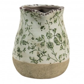 26CE1386M Dekorative Kanne 1100 ml Grün Weiß Keramik Blätter Wasserkrug