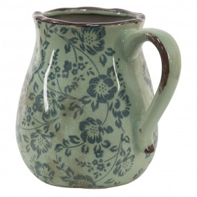 26CE1390L Decoration can 2300 ml Green Ceramic Flowers Water Jug