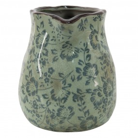 26CE1390L Dekorative Kanne 2300 ml Grün Keramik Blumen Wasserkrug