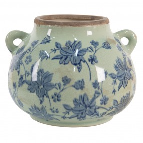 26CE1394L Pot de fleurs 21x20x16 cm Vert Bleu Céramique Fleurs Pot de fleurs d'intérieur