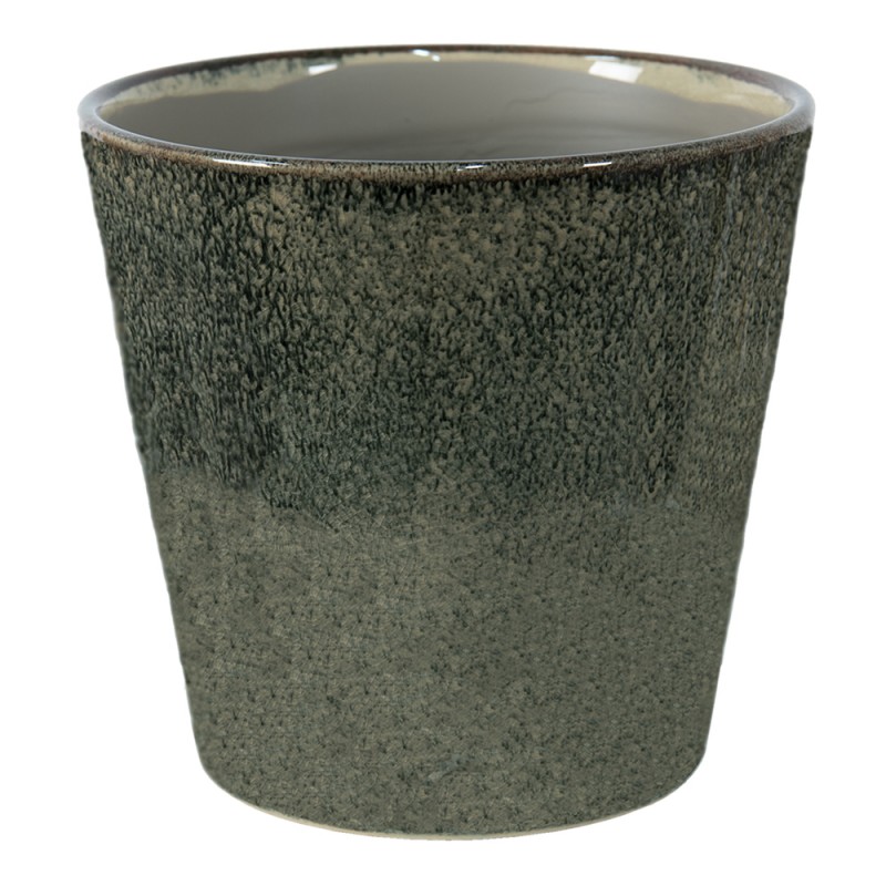 6CE1407XL Flower Pot Inside Ø 19*18 cm Green Ceramic Round