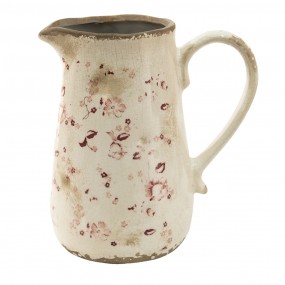 26CE1416 Decoration can 1150 ml Pink Beige Ceramic Flowers Water Jug