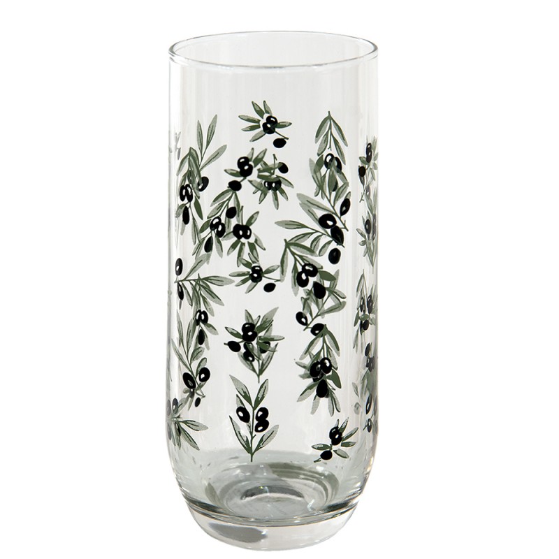 6GL3554 Water Glass 280 ml Glass Olive Branch Drinking Cup