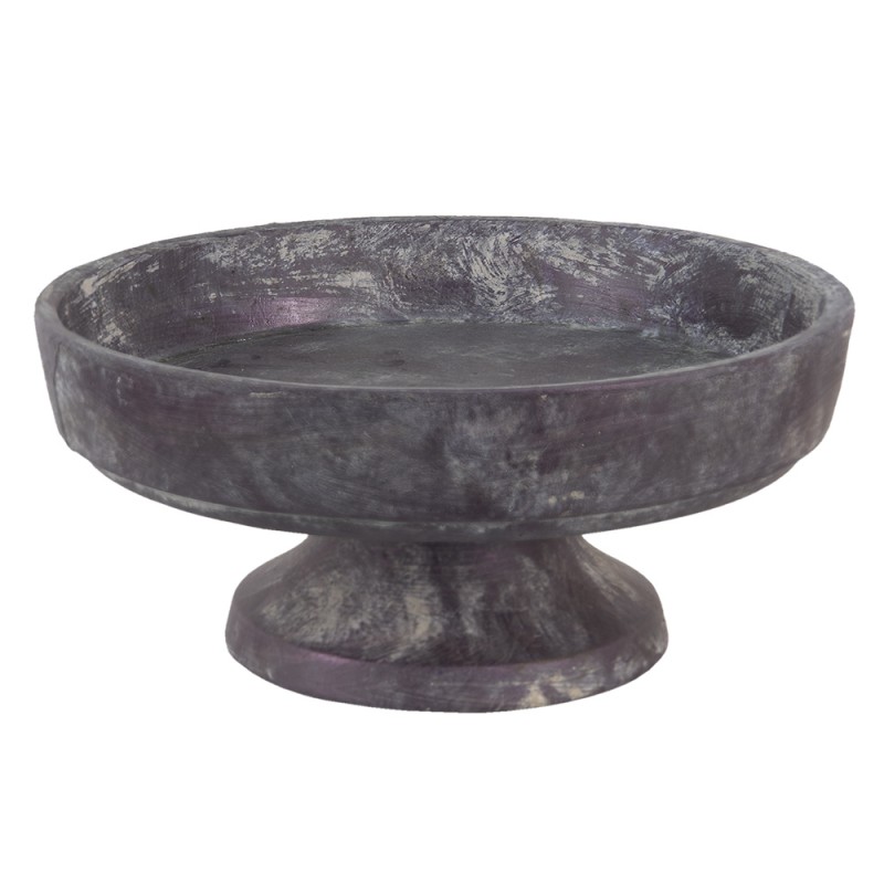 6TE0377 Decorative Bowl Ø 31x14 cm Purple Grey Concrete Round Fruit Bowl
