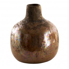 26CE1314 Vase 9 cm Braun Keramik Rund Dekoration Vase