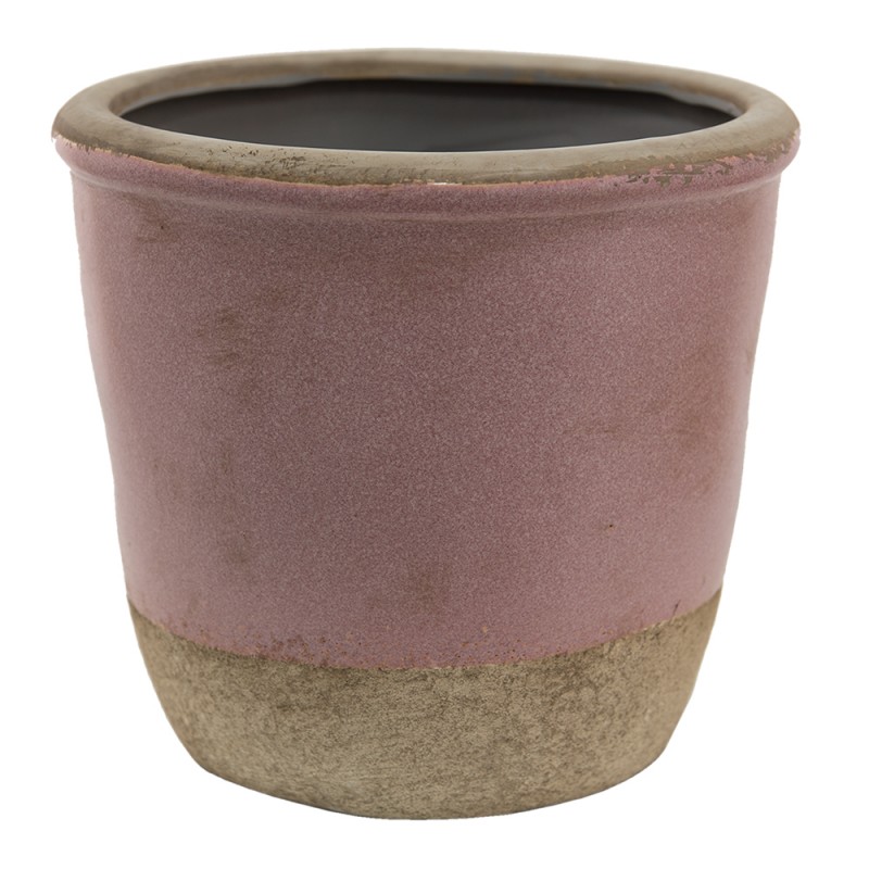 6CE1380L Planter Ø 16x15 cm Pink Beige Ceramic Round Indoor Planter