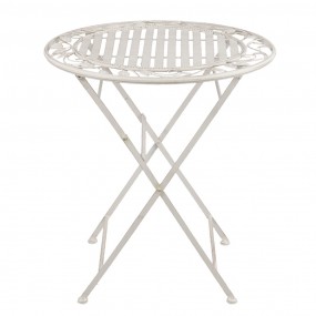 25Y0385 Bistro Set Bistro Table Bistro Chair Set of 3 Ø 70x77 cm White Iron Leaves Balcony Set
