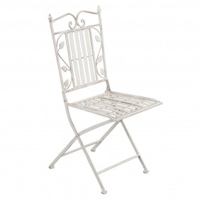 25Y0385 Bistro Set Bistro Table Bistro Chair Set of 3 Ø 70x77 cm White Iron Leaves Balcony Set