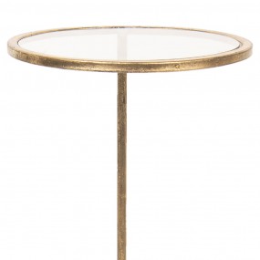 250363 Table d'appoint Ø 30x66 cm Couleur or Métal Verre Rond
