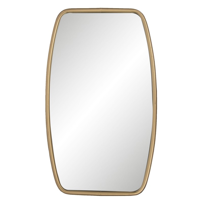 52S139 Spiegel 35x60 cm Goldfarbig Holz Rechteck Großer Spiegel