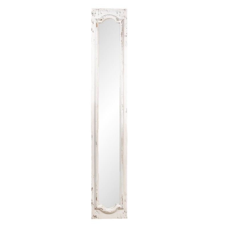 52S244 Miroir 30x176 cm Blanc Bois Rectangle Grand miroir