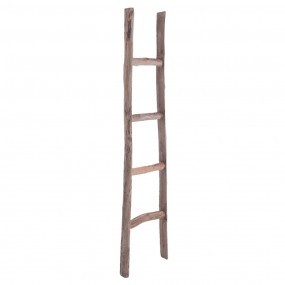 25H0369 Handdoekhouder  34x6x130 cm Bruin Hout Decoratie ladder