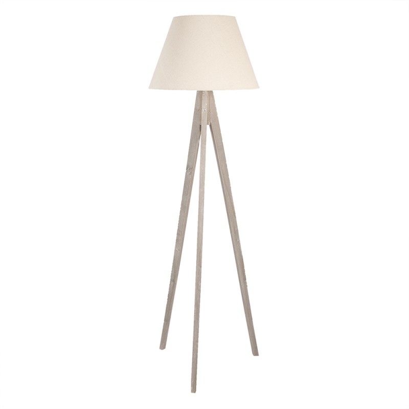 5LMP639 Floor Lamp 45x45x149 cm  Beige Wood Textile Rectangle Standing Lamp