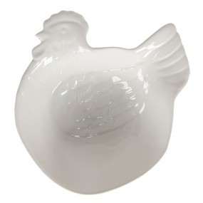 26CE1095 Soup Bowl 23x26x7 cm White Ceramic Rooster Serving Bowl