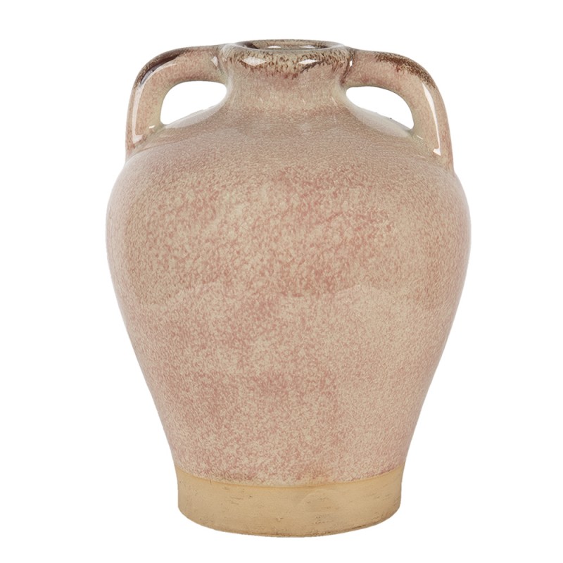 6CE1266M Vase Ø 19x25 cm Pink Beige Ceramic Round Decorative Vase