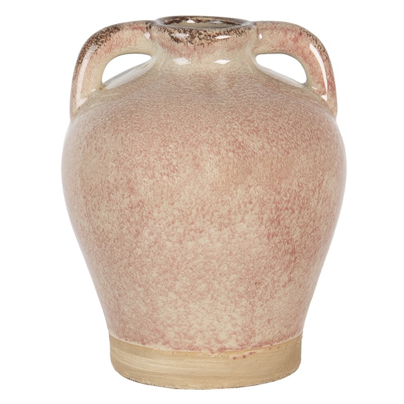 6CE1266S Vase Ø 16x20 cm Pink Ceramic Round Decorative Vase