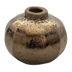 26CE1312 Vase Ø 12x10 cm Copper colored Ceramic Round Decorative Vase