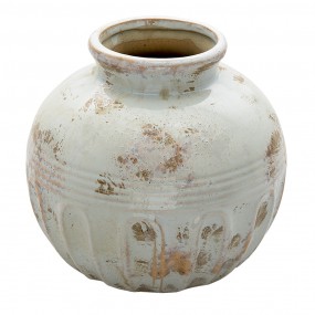 26CE1322 Vaso  Ø 18x16 cm Grigio Ceramica Rotondo Vaso di decorazione