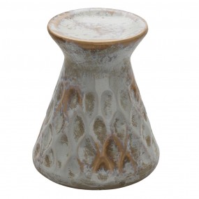 26CE1326 Candle Holder Ø 14*16 cm Grey Ceramic Round