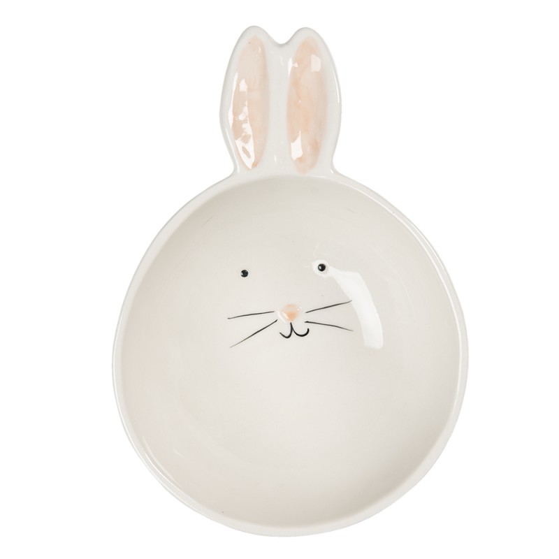 6CEBO0054 Soup Plate 11x27x3 cm Beige Ceramic Rabbit Round Soup Bowl