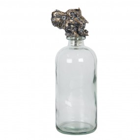 26GL2826 Decorative Bottle Ø 10x33 cm Glass Plastic Elephant Mini Bottle