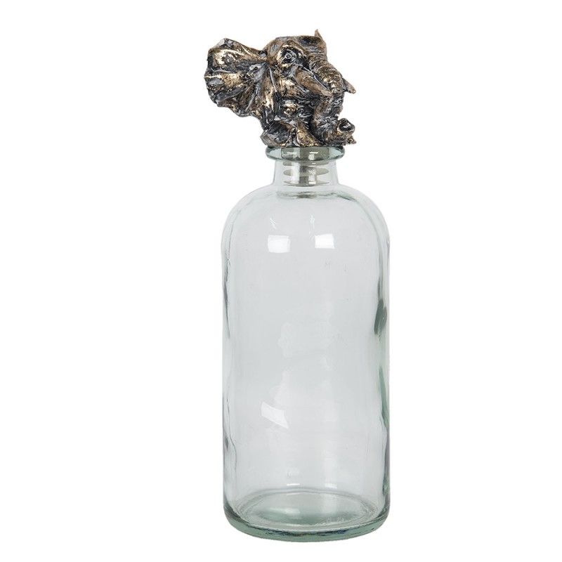 6GL2826 Decorative Bottle Ø 10x33 cm Glass Plastic Elephant Mini Bottle