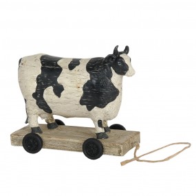 26PR0035 Figurine Cow 14x7x12 cm White Black Polyresin Home Accessories