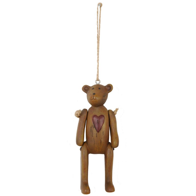 6PR0054 Hanger  10 cm Bruin Kunststof Beer Woondecoratie