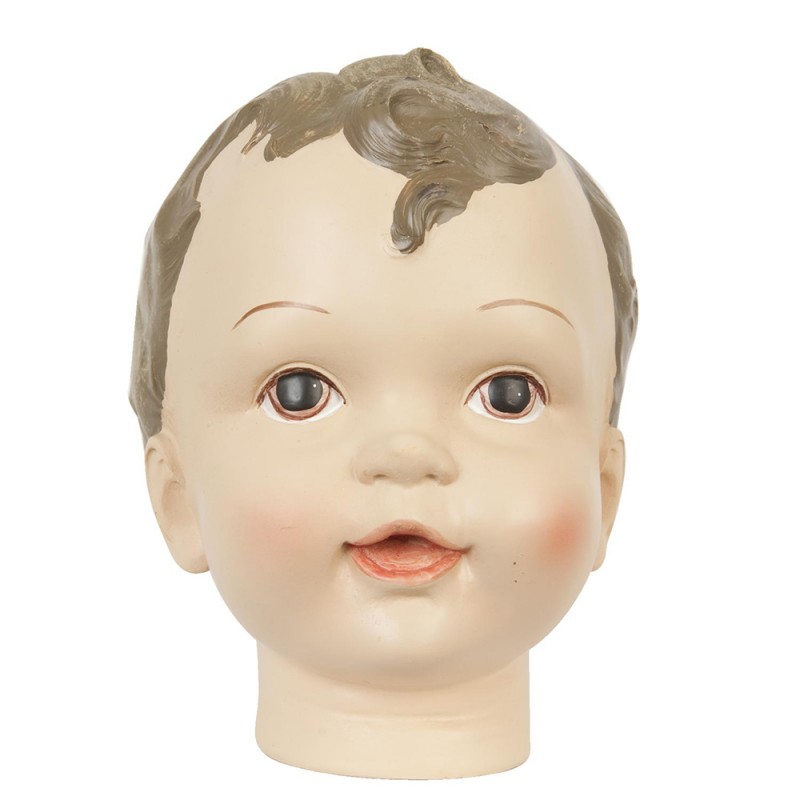 6PR0250 Figurine Tête d'enfant 12x10x13 cm Beige Polyrésine Accessoires de maison