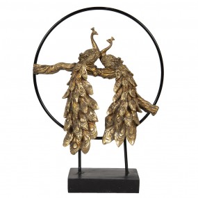 26PR2841 Figurine Peacock 38x38x49 cm Gold colored Polyresin Home Accessories