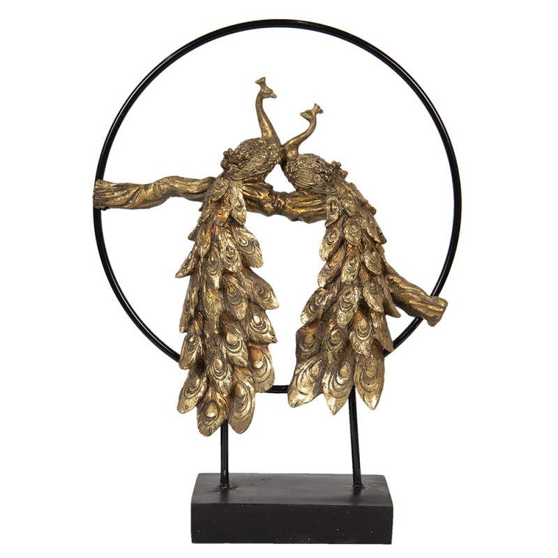 6PR2841 Figurine Peacock 38x38x49 cm Gold colored Polyresin Home Accessories