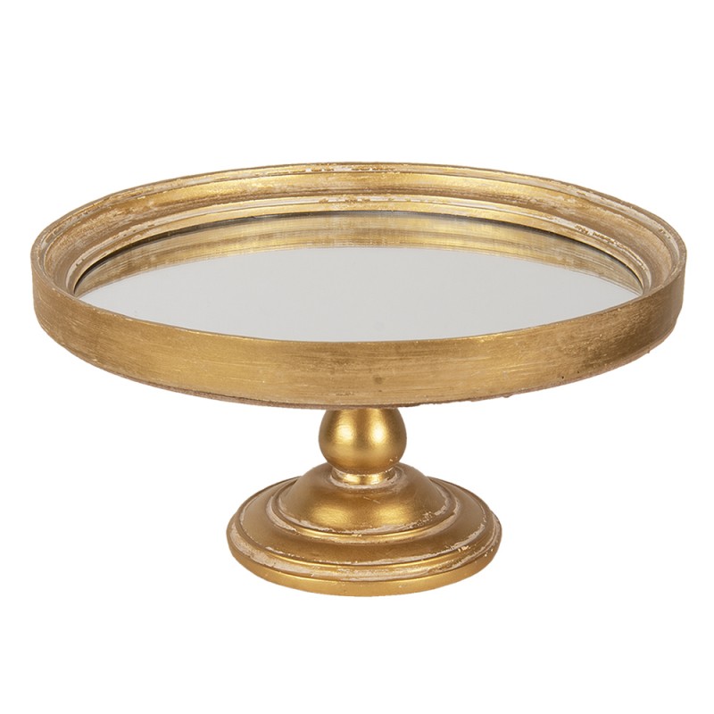6PR3235 Decorative Bowl Ø 27x13 cm Gold colored Plastic Round Serving Platter