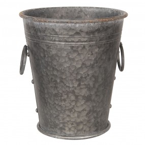 26Y3738 Decorative Bucket Set of 2 Grey Metal Decorative Bucket