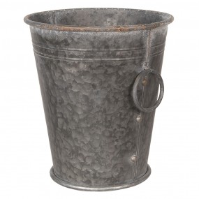 26Y3738 Decorative Bucket Set of 2 Grey Metal Decorative Bucket
