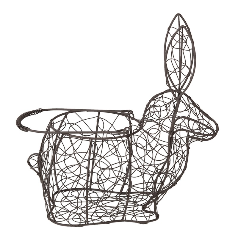 6Y4302 Easter Basket Rabbit 26x13x28 cm Black Iron Basket