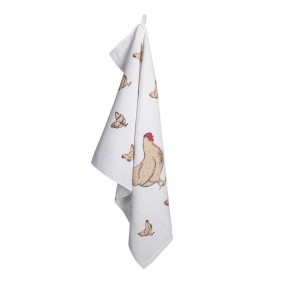 2CT009 Guest Towel 40x66 cm Beige White Cotton Chickens Toilet Towel