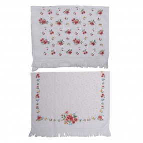 Details about   Clayre&Eef Guest Towel Tea Towel Hand Towel Tip Roses Embroidery Crochet Border 