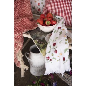 2CTWIS Guest Towel 40x66 cm White Red Cotton Strawberries Toilet Towel