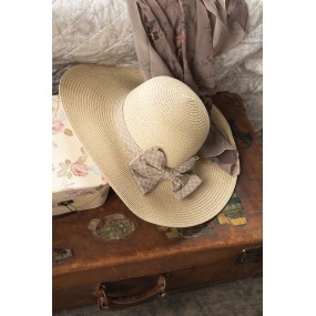 2JZHA0057BE Cappello da donna Ø 42 cm Beige Paglia di carta Rotondo Cappello da sole
