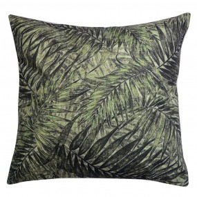 2KG023.077 Decorative Cushion 43x43 cm Green Synthetic Leaves Square Cushion Cover with Cushion Filling