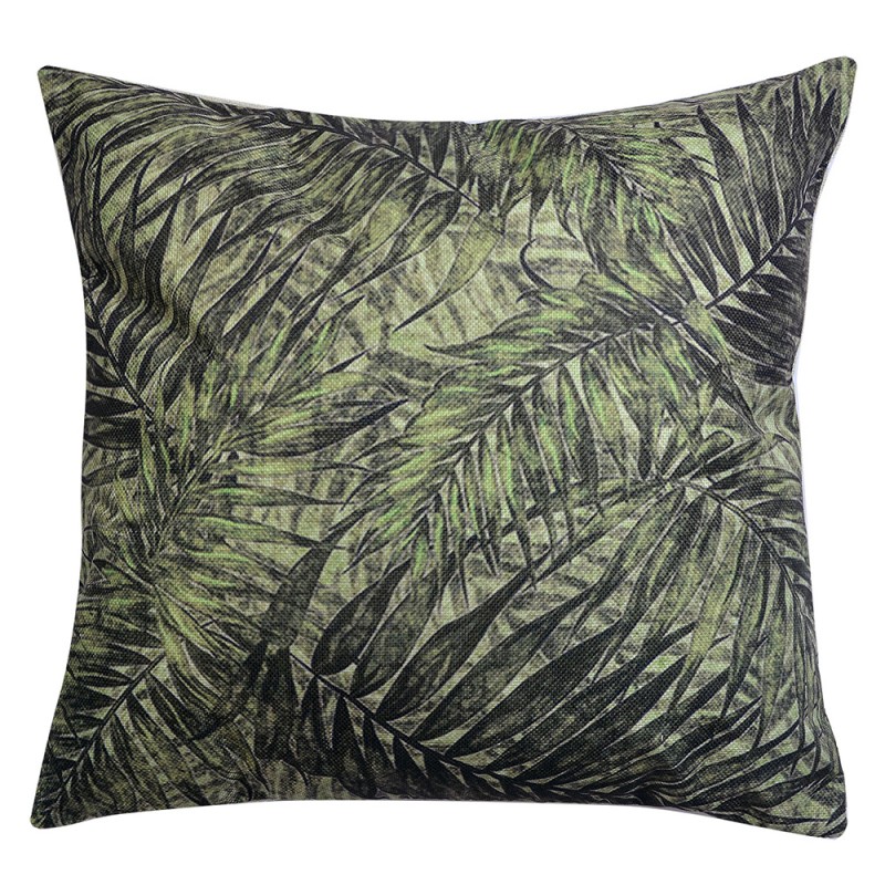KG023.077 Decorative Cushion 43x43 cm Green Synthetic Leaves Square Cushion Cover with Cushion Filling