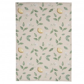 2LEL42-1 Tea Towel  50x70 cm Beige Yellow Cotton Lemon Rectangle Kitchen Towel