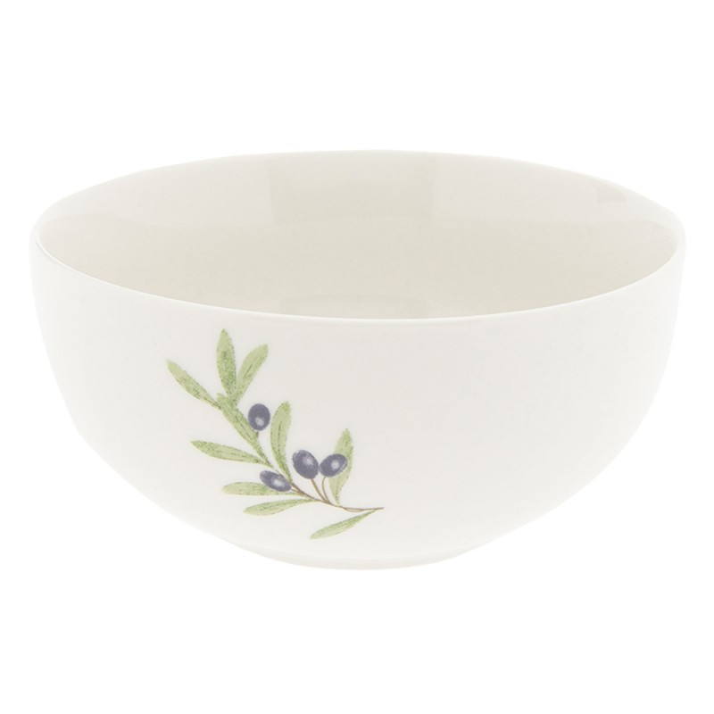OLGPU Soup Bowl Ø 14x6 cm Beige Blue Ceramic Olive Branch Round Serving Bowl